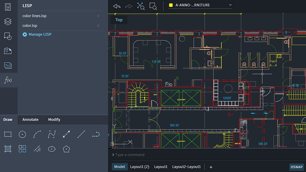 在 AutoCAD Web 應(yīng)用中繪制辦公室平面圖